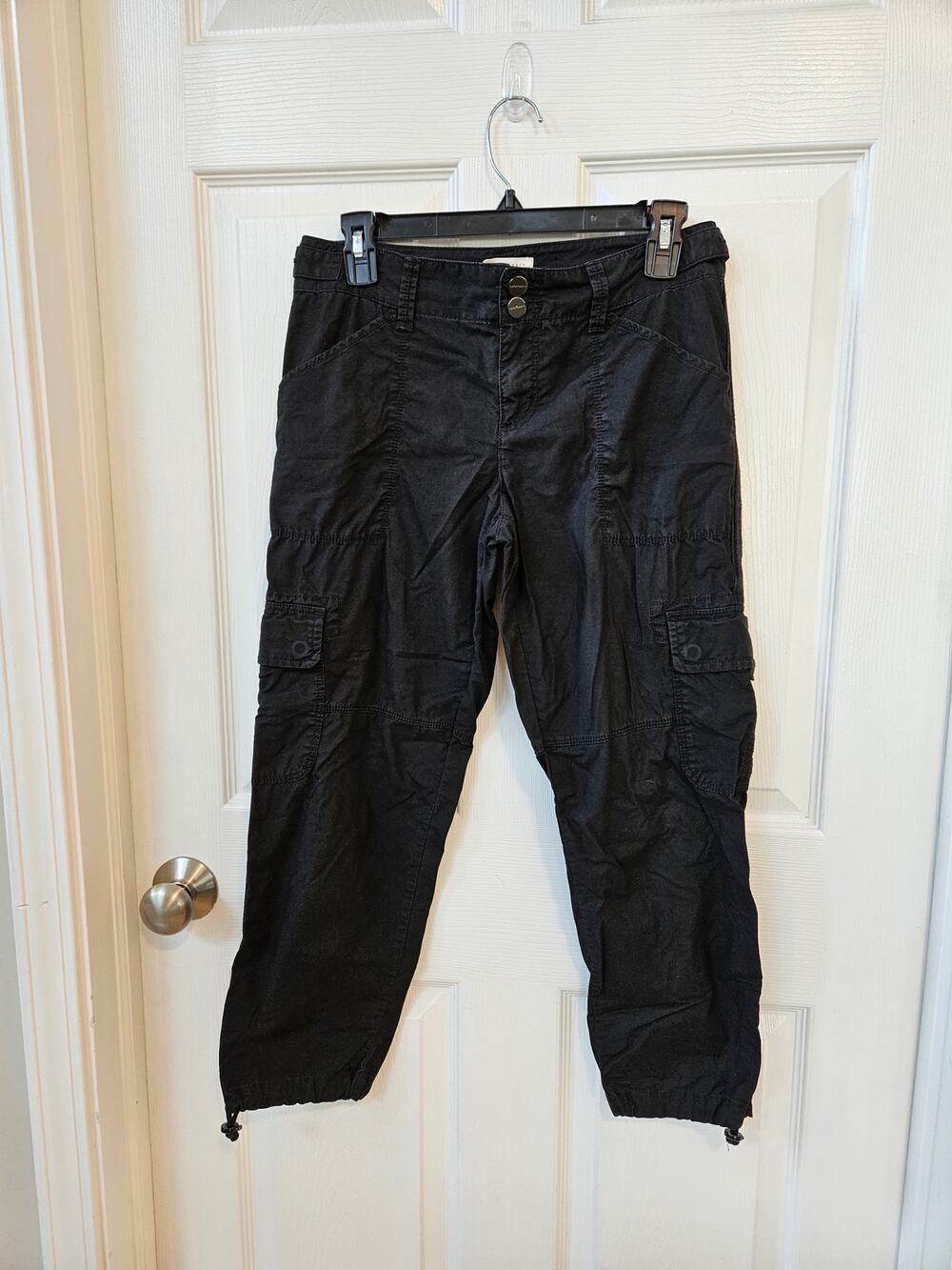 Sanctuary Standard Surplus Cargo Pants Women’s 26 Black Utility Cropped Y2K
